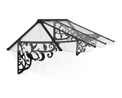 Canopia by Palram Auvent monopente Lily XL noir clair l.268 x P.88 x H.70 cm