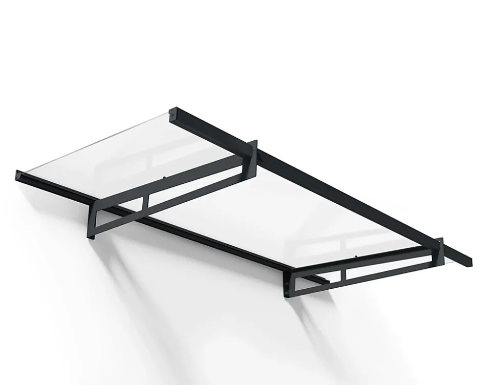 Auvent plat Bremen gris clair l.205 x P.93,5 x H.18,7 cm-Canopia by Palram Online