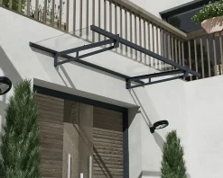 Auvent plat Bremen gris clair l.205 x P.93,5 x H.18,7 cm-Canopia by Palram Online