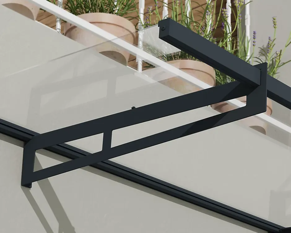 Auvent plat Bremen gris clair l.205 x P.93,5 x H.18,7 cm-Canopia by Palram Online