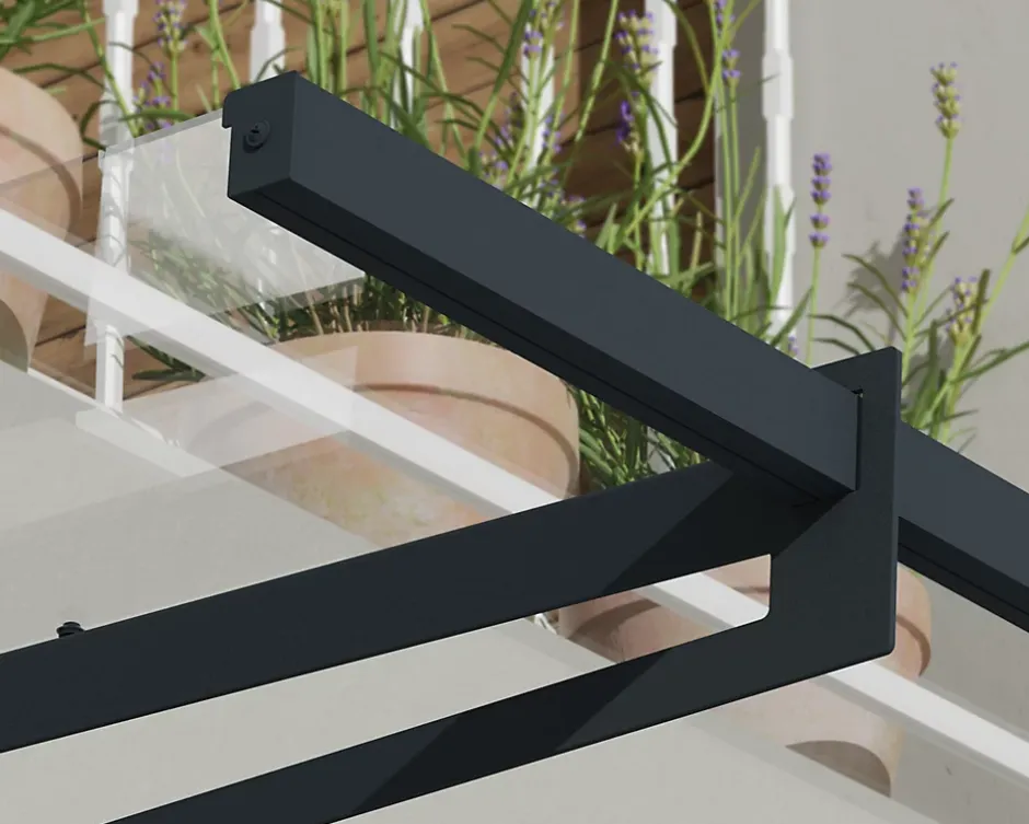 Auvent plat Bremen gris clair l.150 x P.93,5 x H.18,7 cm-Canopia by Palram Outlet