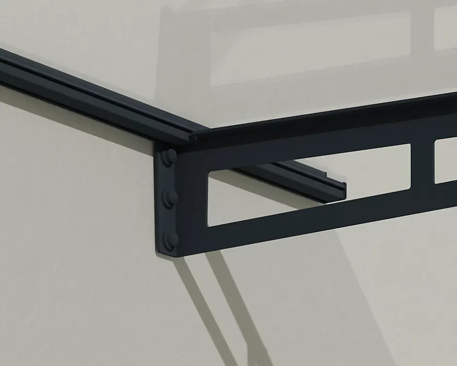 Auvent plat Bremen gris clair l.150 x P.93,5 x H.18,7 cm-Canopia by Palram Outlet