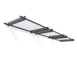 Auvent plat Nancy gris clair l.452 x P.94 x H.14 cm-Canopia by Palram Online