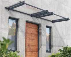 Auvent plat Nancy gris clair l.301 x P.94 x H.14 cm-Canopia by Palram