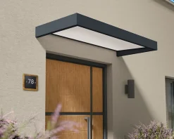 Auvent plat Sophia gris-blanc l.215 x P.95 x H.17 cm-Canopia by Palram Best