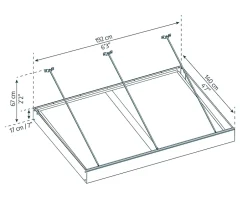 Auvent plat Sophia XL gris l.192 x P.140 x H.67 cm-Canopia by Palram Sale