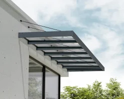 Auvent plat Sophia XL gris l.660 x P.140 x H.67 cm-Canopia by Palram