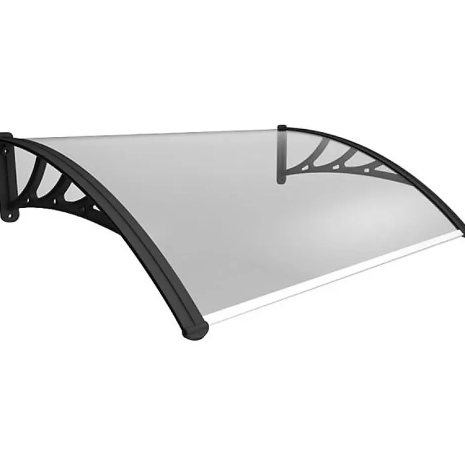 McCover Auvent porte d'entrée Bertille Noir, L.- 120 cm, Profondeur totale - 100 cm