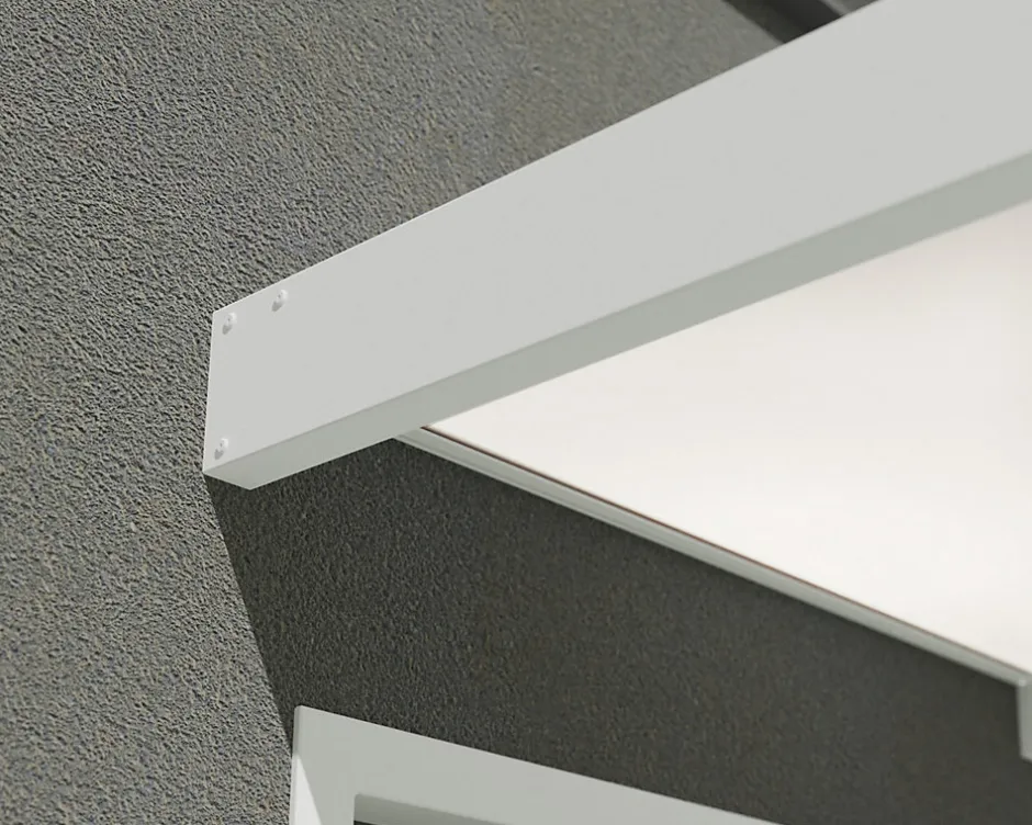 Auvent Sophia 95 x 215 cm Blanche - Translucide en Acrylique et aluminium-Canopia by Palram Online