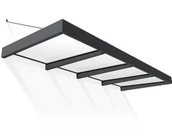 Auvent Sophia XL 140 x 379 cm Grise - Translucide en Acrylique et aluminium-Canopia by Palram Online