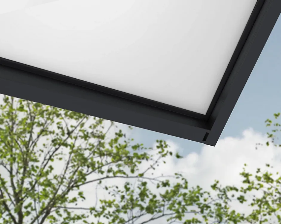 Auvent Sophia XL 140 x 379 cm Grise - Translucide en Acrylique et aluminium-Canopia by Palram Online