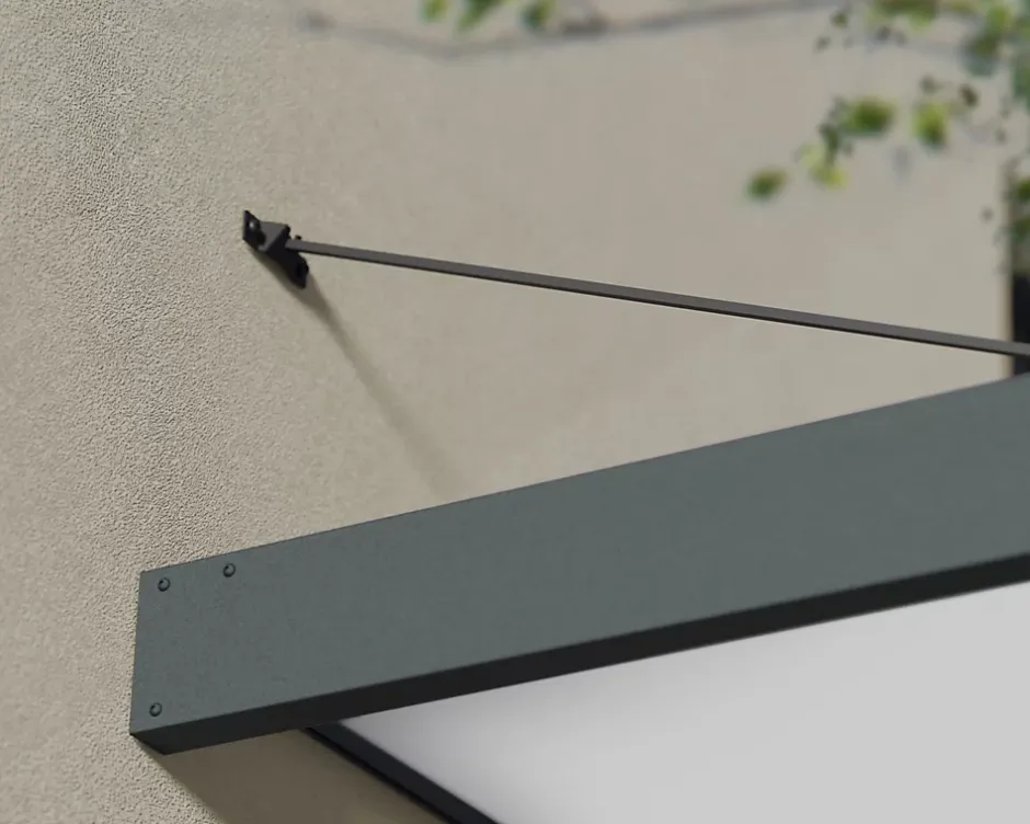 Auvent Sophia XL 140 x 379 cm Grise - Translucide en Acrylique et aluminium-Canopia by Palram Online