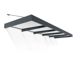 Canopia by Palram Auvent Sophia XL 140 x 471 cm Grise - Translucide en Acrylique et aluminium