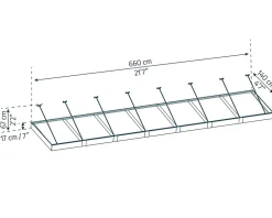 Auvent Sophia XL 140 x 660 cm Grise - Translucide en Acrylique et aluminium-Canopia by Palram Hot