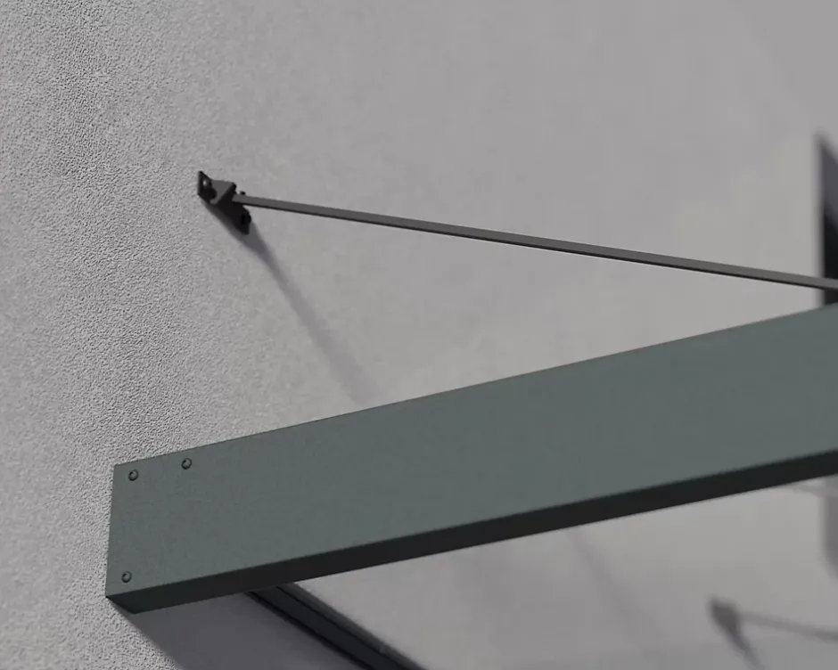 Auvent Sophia XL 140 x 750 cm Grise - Transparent en Acrylique et aluminium-Canopia by Palram Hot