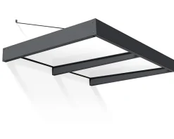 Canopia by Palram Auvent Sophia XL 140 x 192 cm Grise - Translucide en Acrylique et aluminium