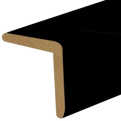 Baguette d'angle arrondi en MDF noir 23X23mm L.2,40m- Discount