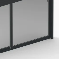 Baie coulissante alu gris avec volet roulant solaire L.240x H.200 cm Sw=0,38 UW=2