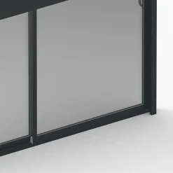 Baie coulissante en aluminium gris avec volet roulant filaire l.180 x H.215 cm Uw=2