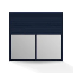 Baie coulissante en aluminium bicolore avec volet roulant électrique intégré motorisation SOMFY l.240 x H.200 cm Uw=2- Clearance