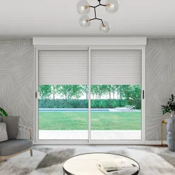 Baie coulissante en aluminium blanc avec volet roulant filaire l.240 x H.215 cm Uw=2