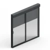 Baie coulissante en aluminium gris avec volet roulant filaire l.240 x H.215 cm Uw=2