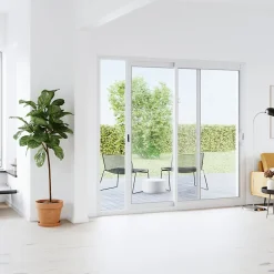 GoodHome Baie vitrée coulissante alu + volet roulant motorisé blanc - l.240 x h.215 cm - Uw 1,7