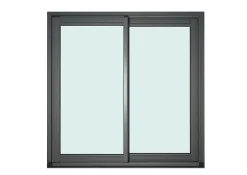 GoodHome Baie vitrée coulissante alu gris - l.240 x h.200 cm - Uw 1,7