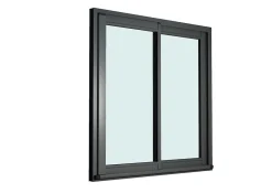 GoodHome Baie vitrée coulissante alu gris - l.240 x h.200 cm - Uw 1,7