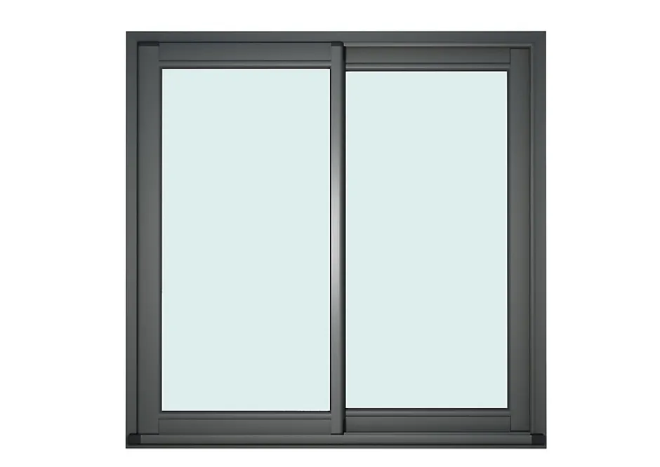 Baie vitrée coulissante alu gris - l.180 x h.215 cm - Uw 1,7-GoodHome Discount