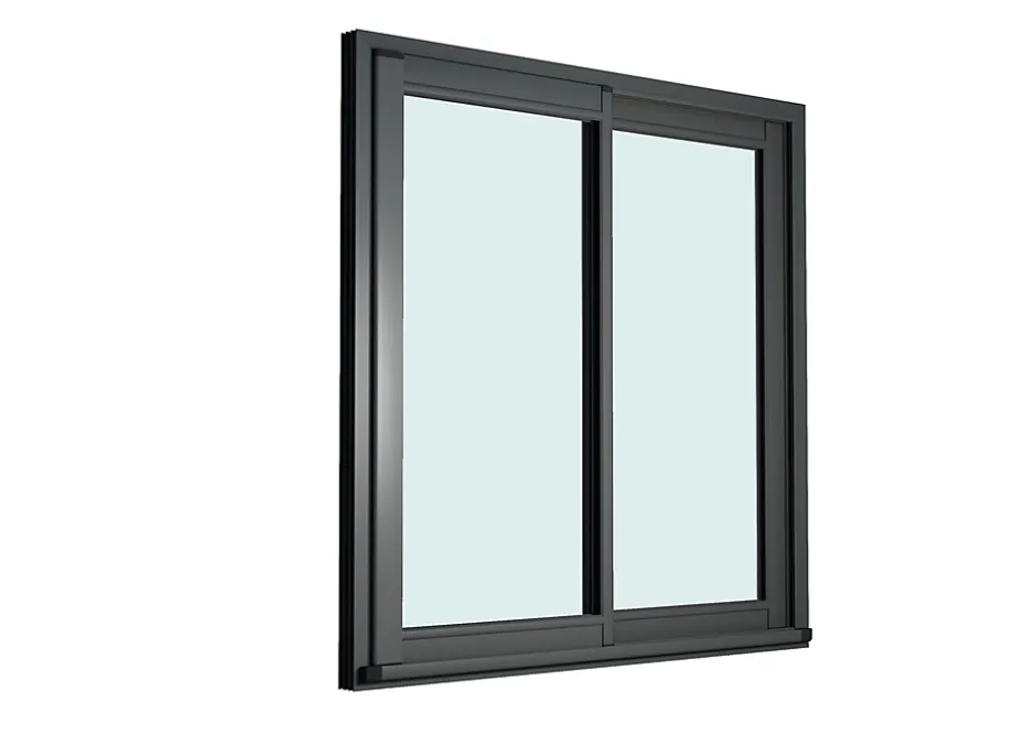 Baie vitrée coulissante alu gris - l.180 x h.215 cm - Uw 1,7-GoodHome Discount