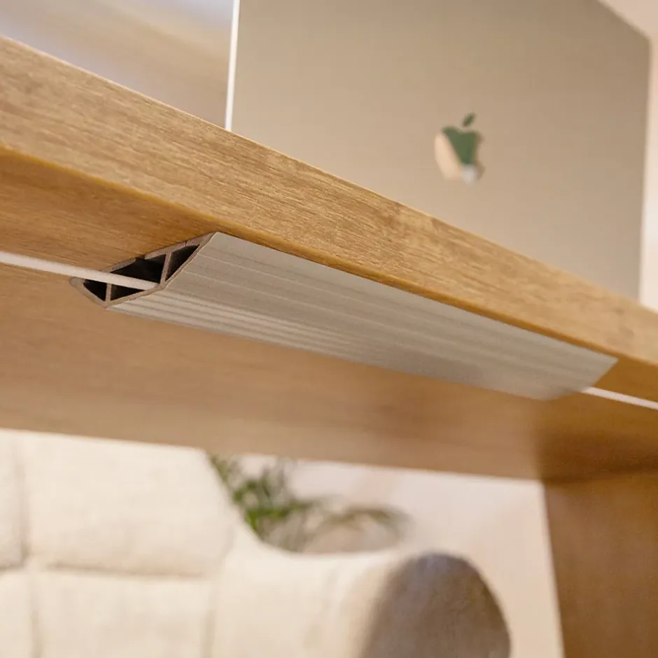 Quest Bande de câble en PVC 10x60mm, 2m, cache-câble, trapézoïdal, gris foncé