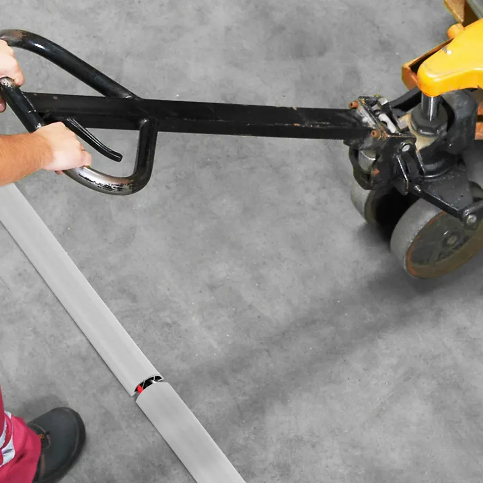 Bande de câble en PVC 10x80mm, 2m, cache-câble, semi-circulaire, gris foncé-Quest Discount