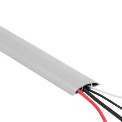 Bande de câble en PVC 10x80mm, 2m, cache-câble, semi-circulaire, gris foncé-Quest Discount