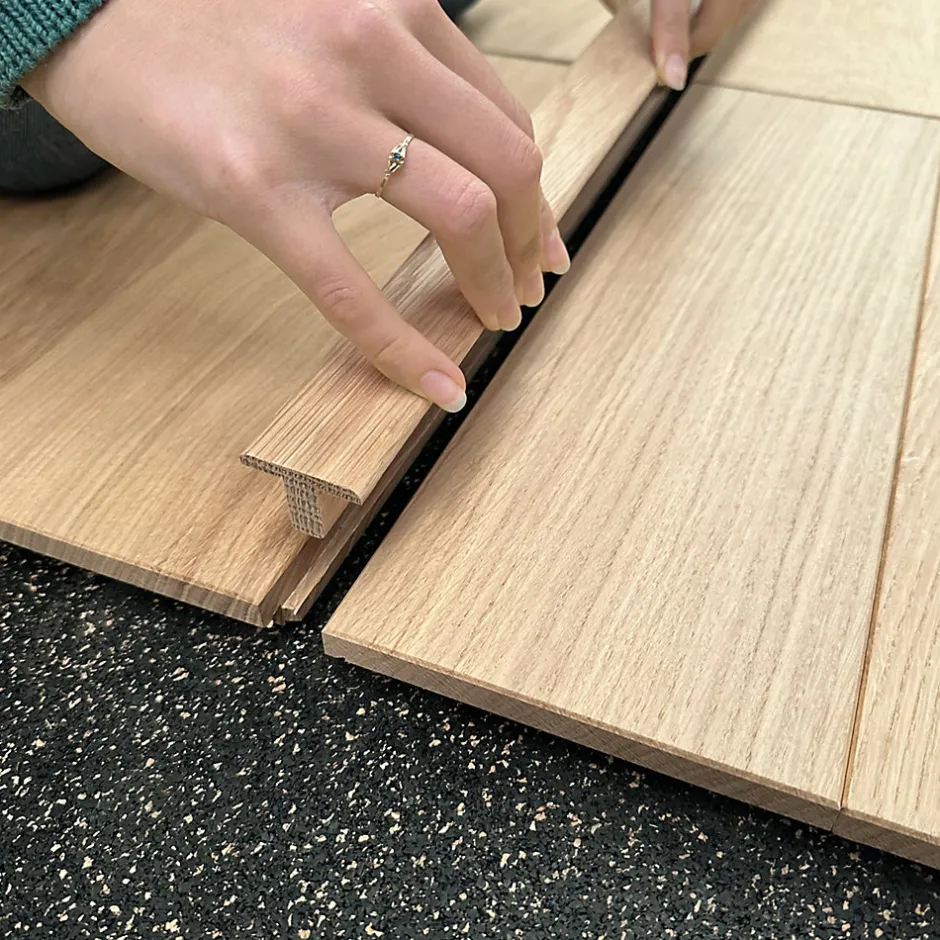 Deschaumes Barre de jonction Chêne l. 35mm Long. 1m Parquet Ep. 20mm Brut