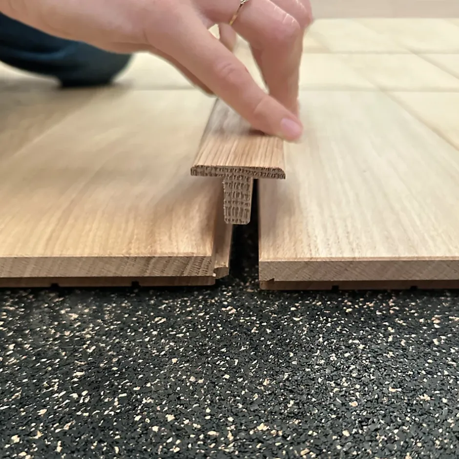 Deschaumes Barre de jonction Chêne l. 35mm Long. 1m Parquet Ep. 20mm Brut