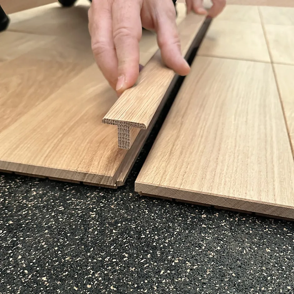 Deschaumes Barre de jonction Chêne l. 35mm Long. 1m Parquet Ep. 20mm Brut