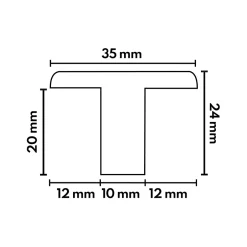 Deschaumes Barre de jonction Chêne l. 35mm Long. 2m Parquet Ep. 20mm Brut