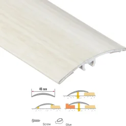 Cezar Barre de seuil en aluminium Blanc 40 X 1800 mm