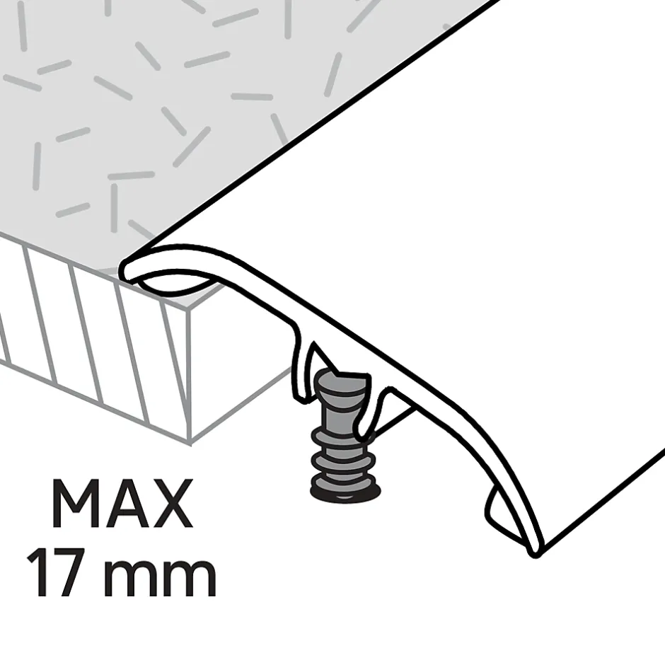 GoodHome Barre de seuil en aluminium décor bois 37 x 1 800 mm DÉCOR 245