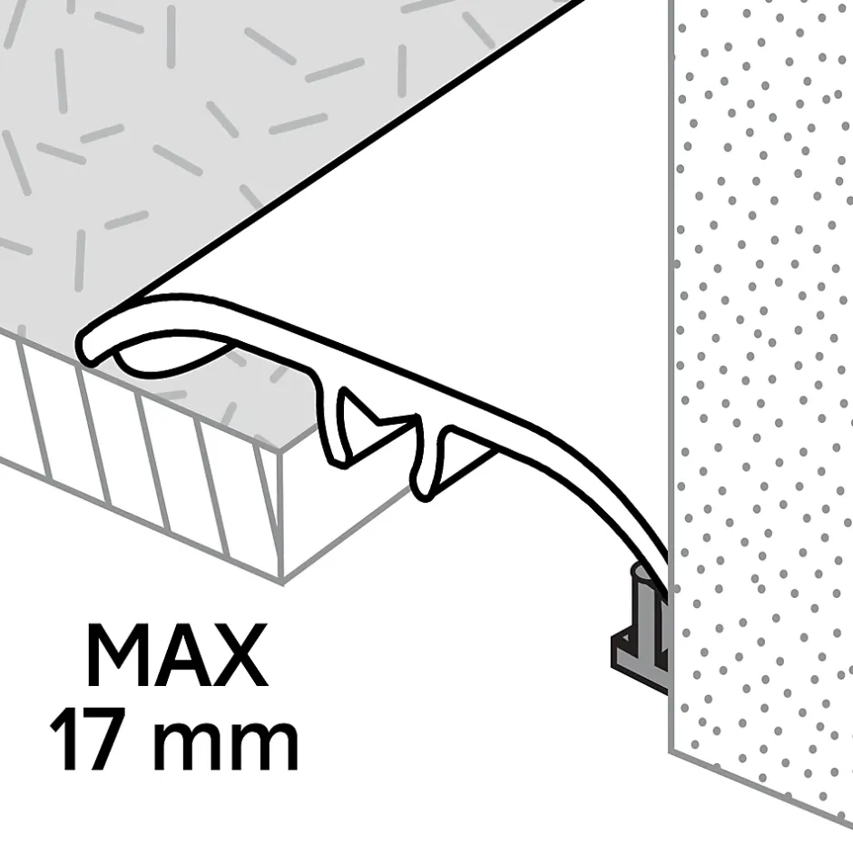 GoodHome Barre de seuil en aluminium décor bois 37 x 1 800 mm DÉCOR 245