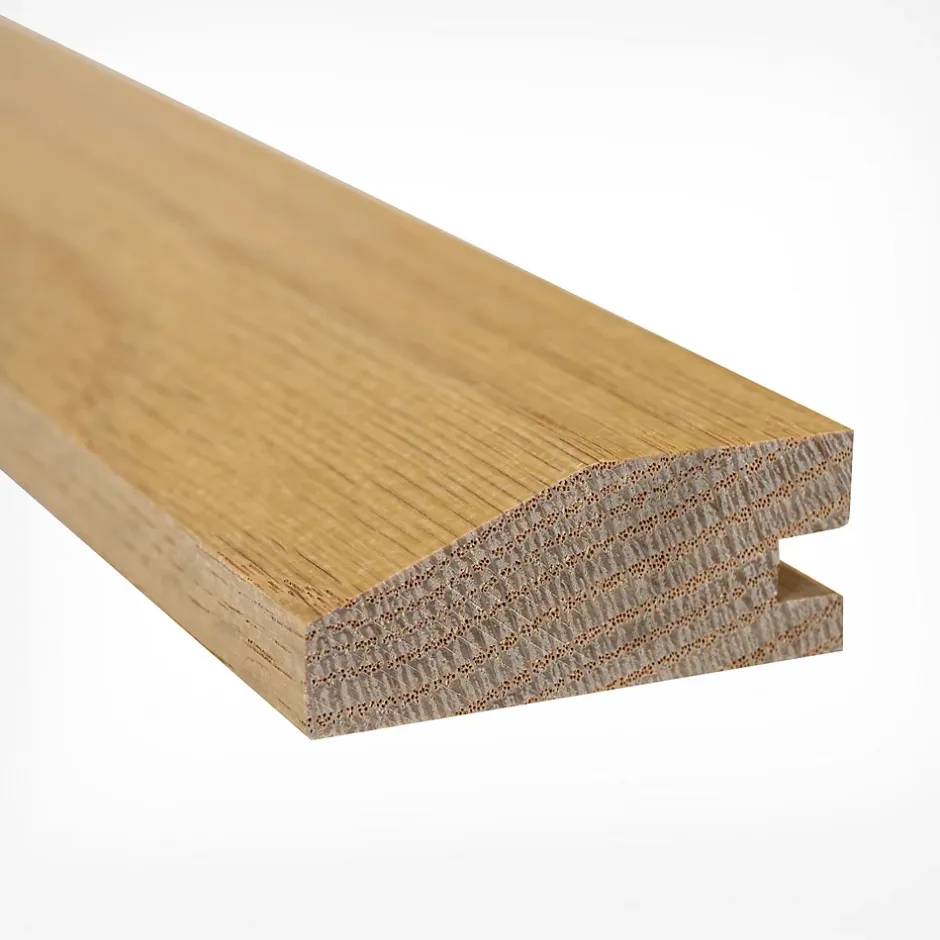 Woodbord Barre de Seuil en Bois Chêne Massif Verni Mat- Aspect Naturel - 20x50x1200mm - Rattrapage de Niveau - à la Suisse