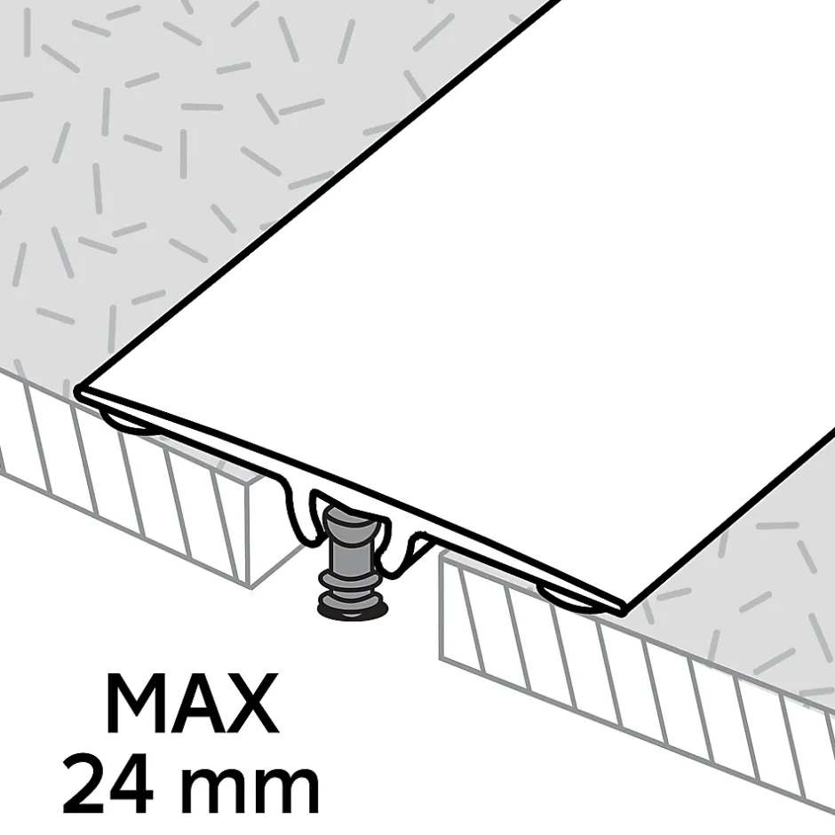 Barre de seuil extra-plate en aluminium décor métal mat 35 x 1 800 mm-GoodHome Outlet