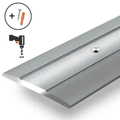 Barre de seuil Firm K132 Forme C 36 mm Longueur 100 cm Pré-percé Argent --Floordirekt Clearance