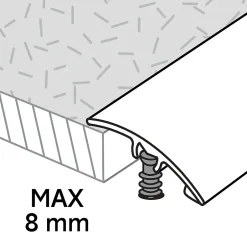 Barre de seuil incurvée en aluminium décor métal mat 30 x 930 mm-GoodHome Clearance