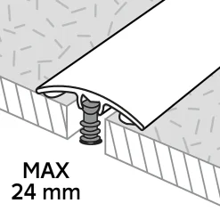 Barre de seuil incurvée en aluminium décor métal mat 30 x 1 800 mm-GoodHome Clearance