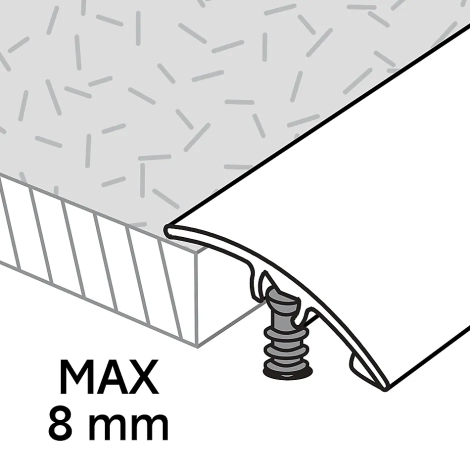 Barre de seuil incurvée en aluminium décor métal mat 30 x 1 800 mm-GoodHome Clearance