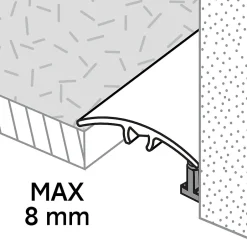 Barre de seuil incurvée en aluminium décor métal mat 30 x 1 800 mm-GoodHome Clearance
