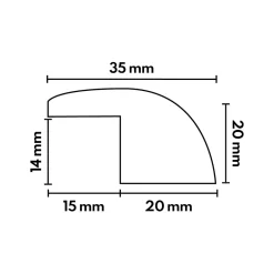 Barre de seuil rattrapage de niveau à recouvrement Chêne l. 35mm Long. 2m Ep. 14mm Brut-Deschaumes Discount