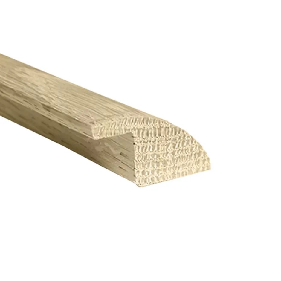 Deschaumes Barre de seuil rattrapage de niveau à recouvrement Chêne l. 35mm Long. 1m Ep. 14mm Brut